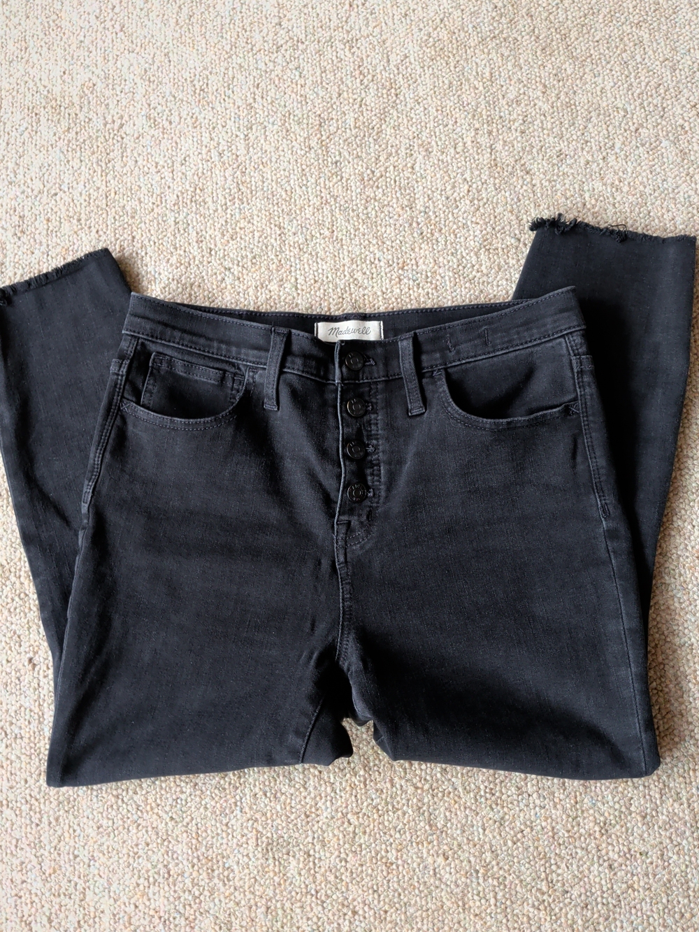 Women's Madewell 10" High-Rise Distressed Jeggings Black